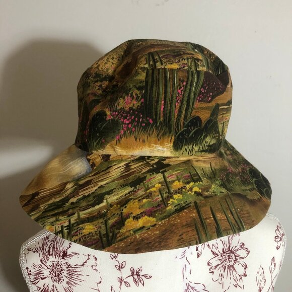 Art Print Bucket Hat — Painterly Landscape Design in Earth Tones main image 9